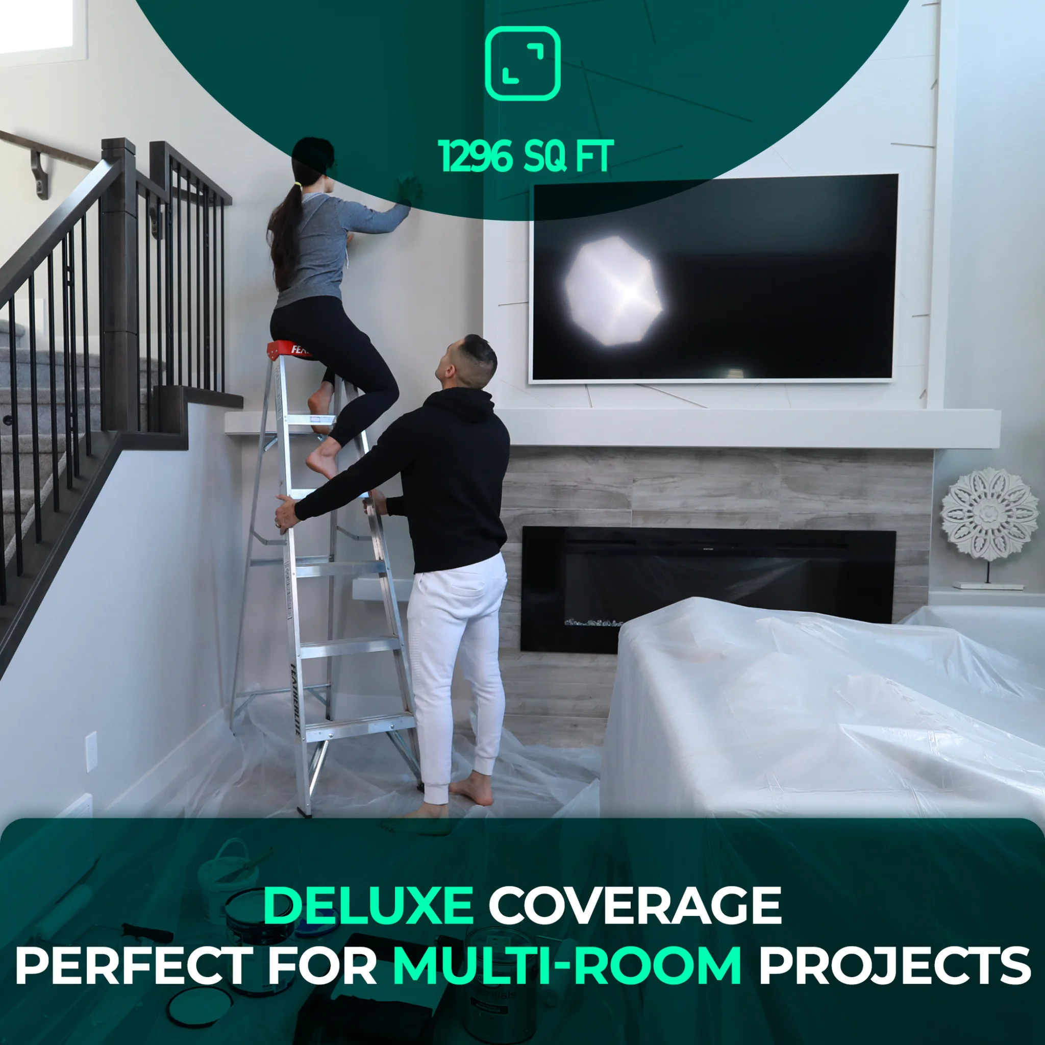 Deluxe coverage — perfect for multi-room projects (12 pack)