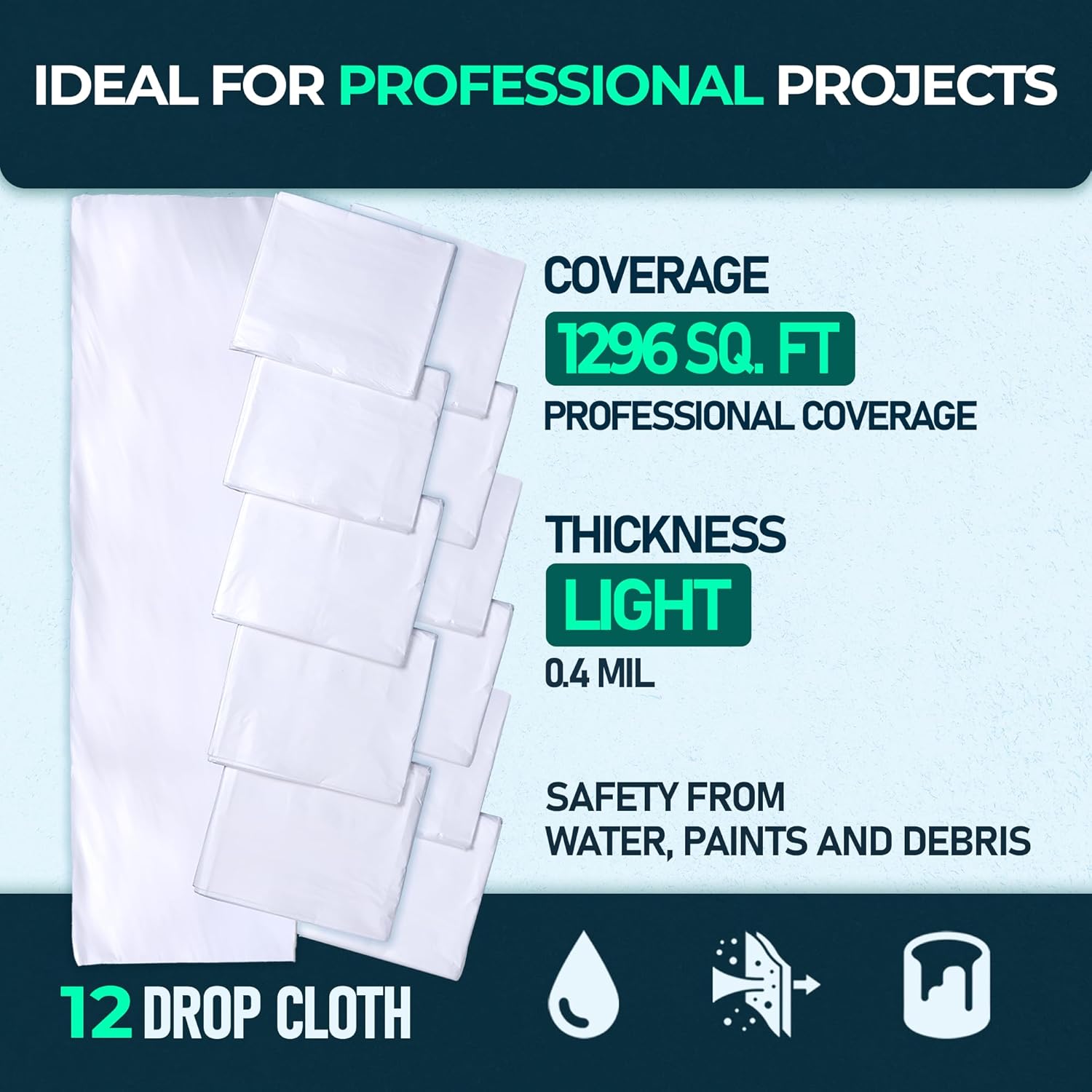12 Pack plastic drop cloth lifestyle image