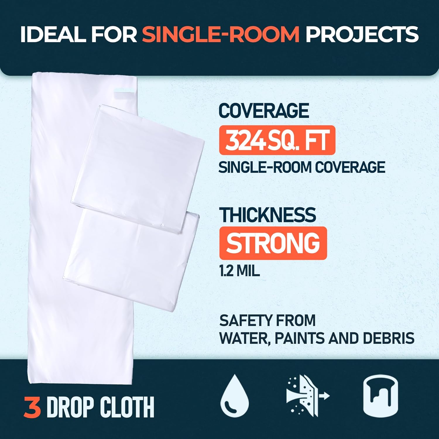 3 Pack plastic drop cloth lifestyle image