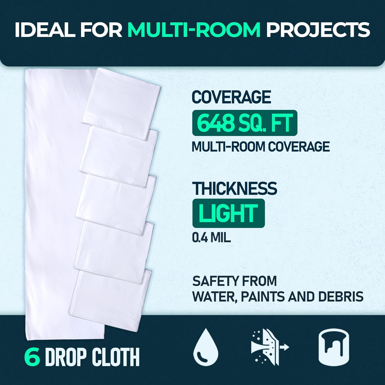 6 Pack plastic drop cloth lifestyle image