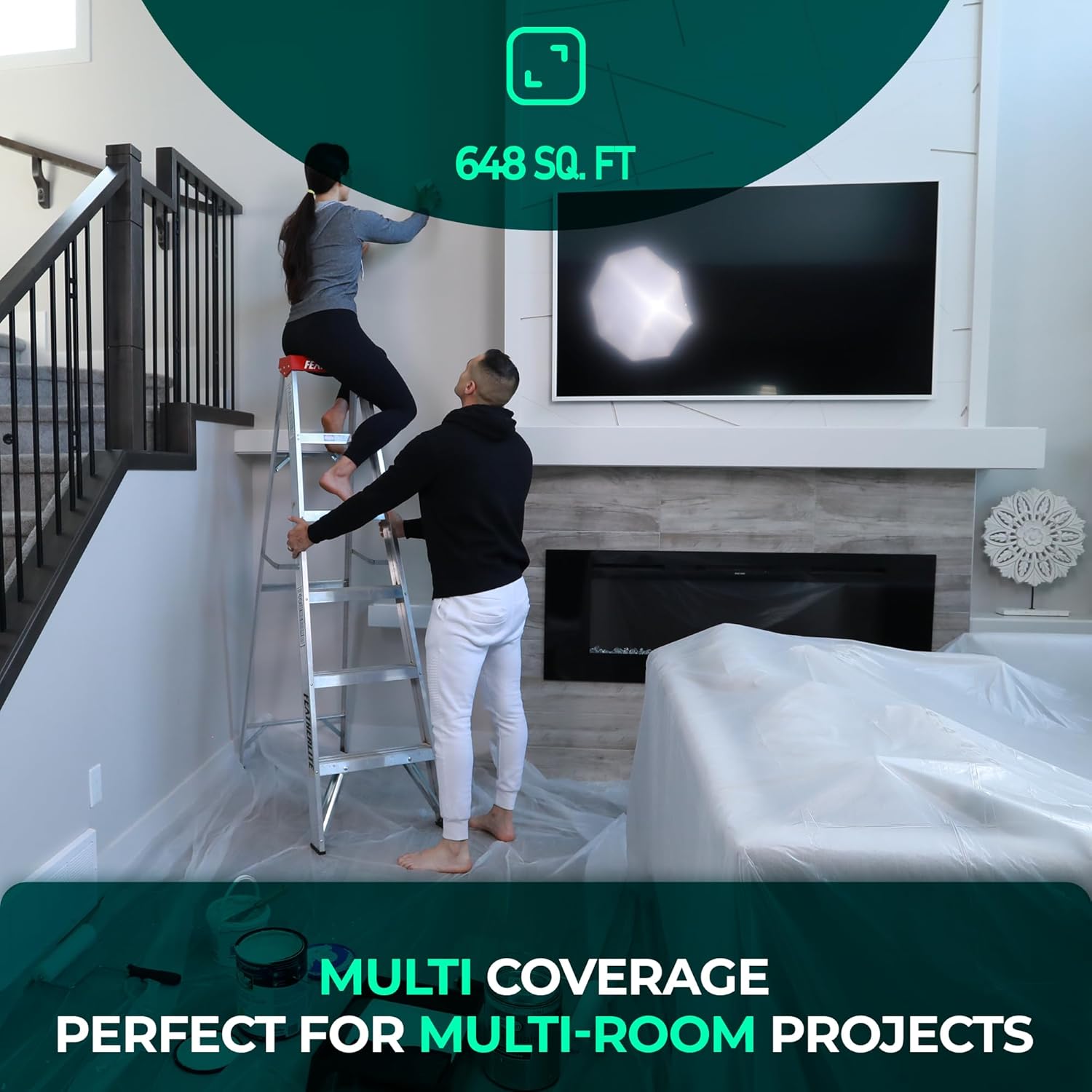 6 Pack plastic drop cloth protection image