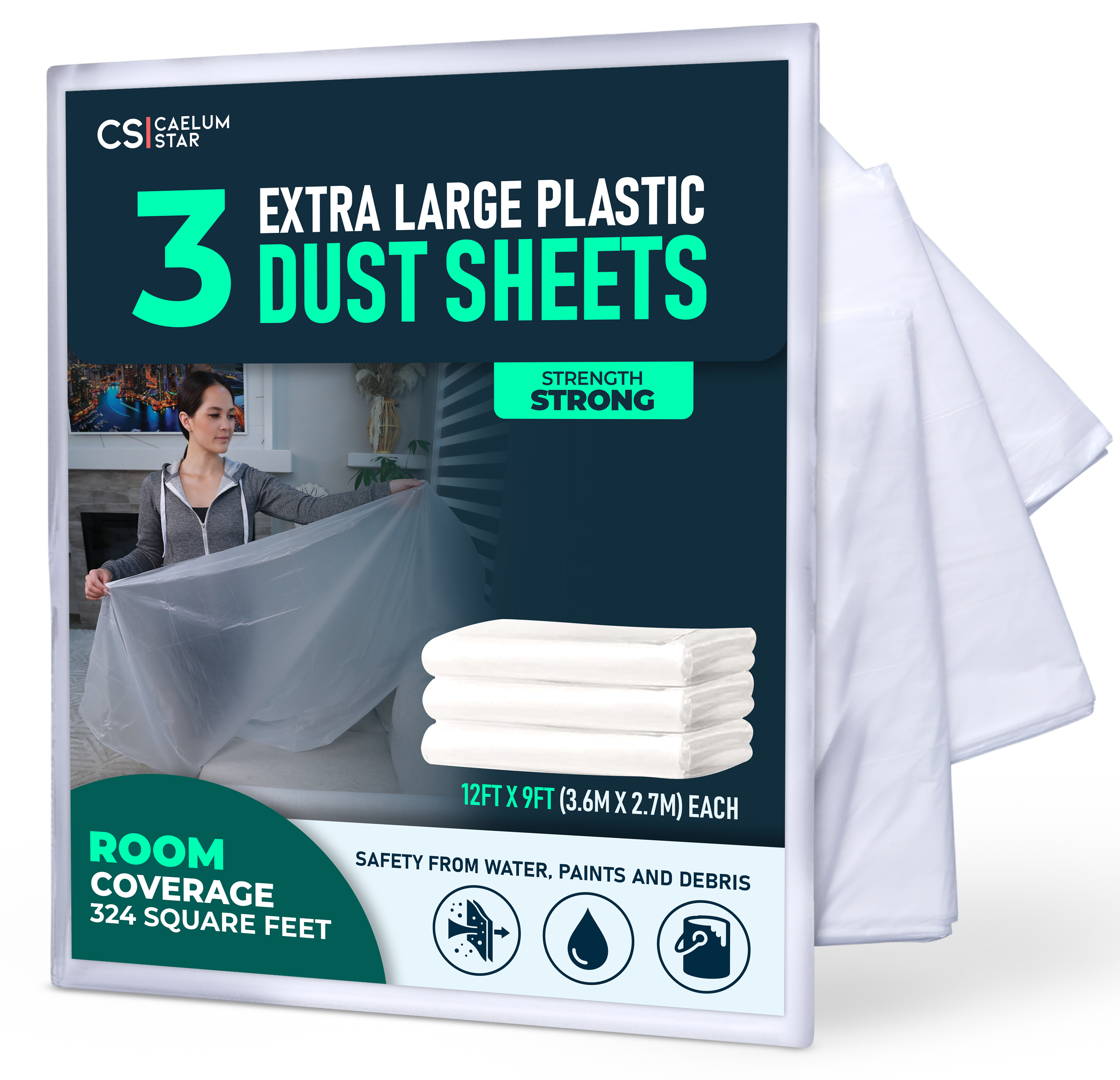 CS 3 Pack Extra Large Dust Sheets — Light by Caelum Star