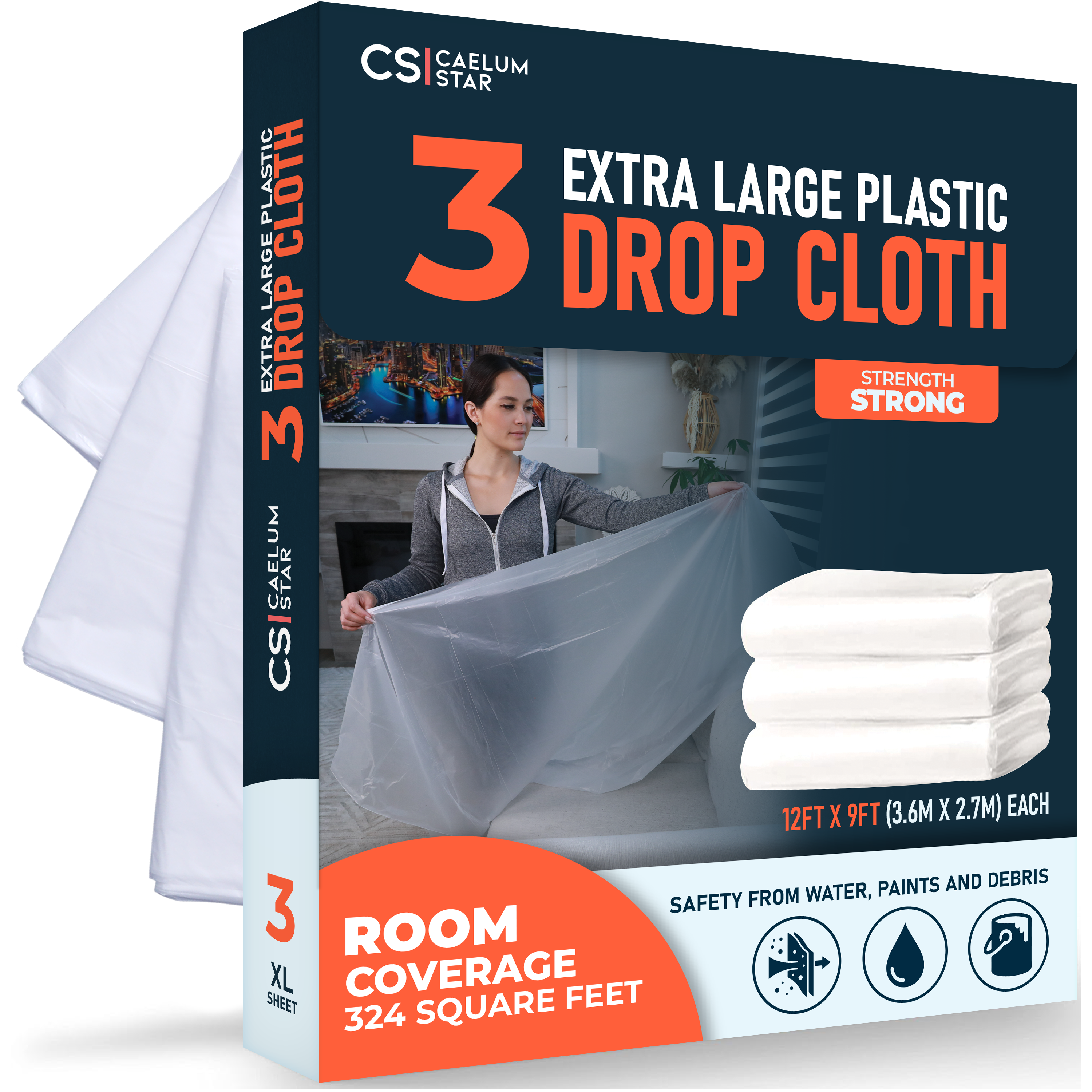 CS 3 Pack Extra Large Drop Cloths by Caelum Star