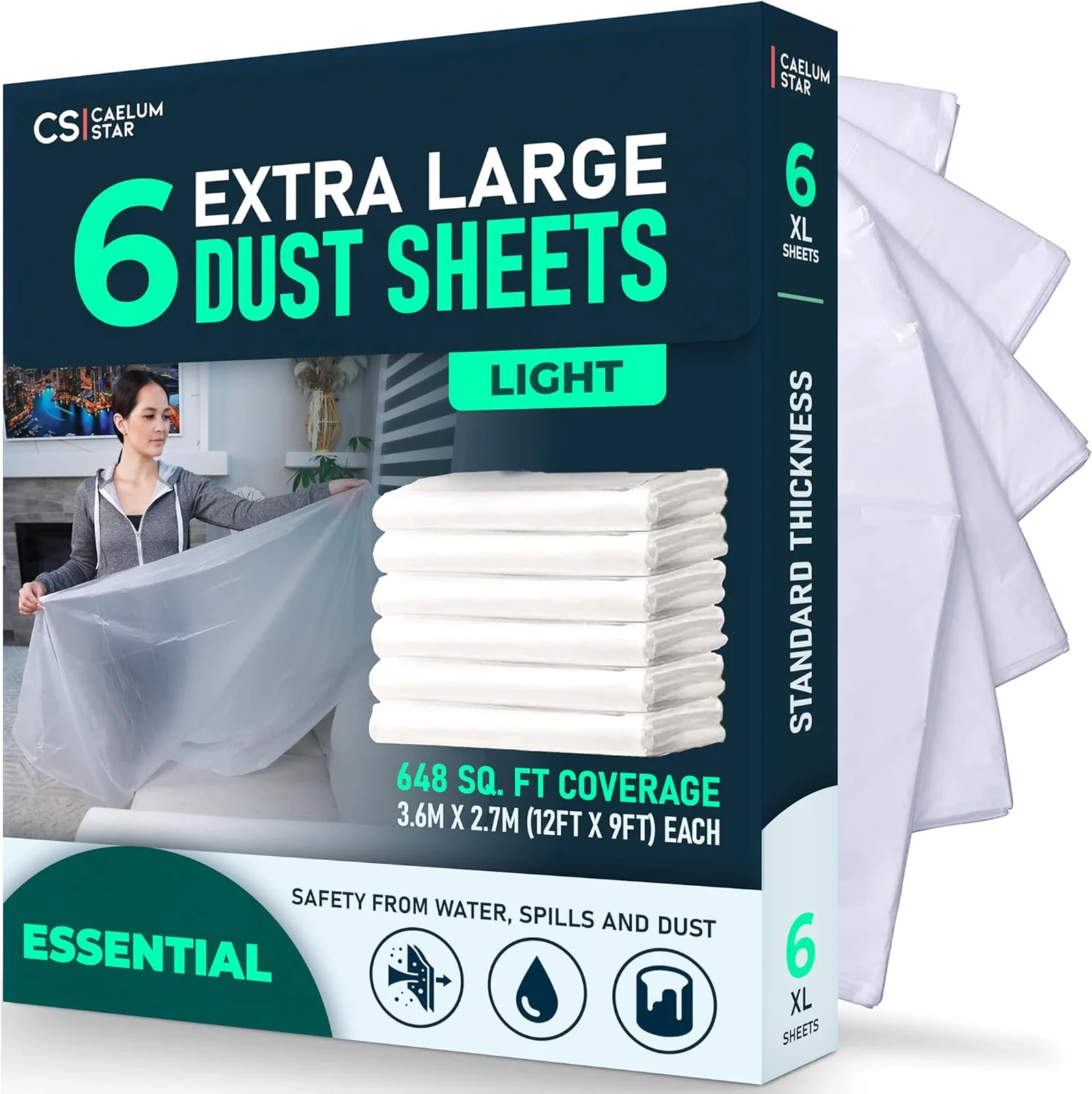 CS 6 Pack Extra Large Dust Sheets by Caelum Star